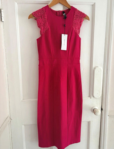 Karen millen pink lace round - pink,