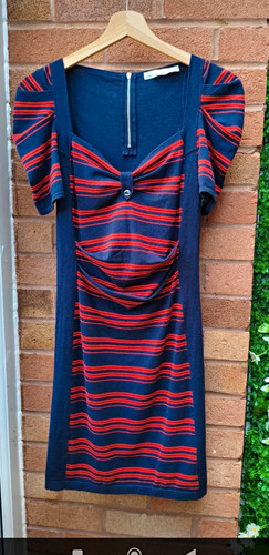 Karen millen navy red striped - millen, navy/red