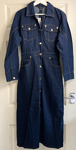 Karen millen denim button - millen,