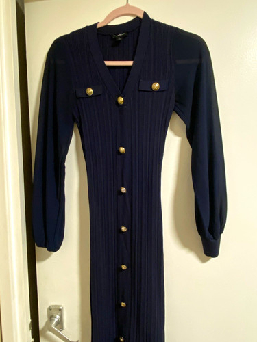 Karen millen navy ribbed knit - navy,