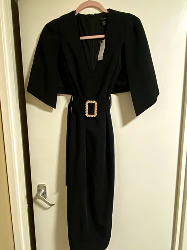 Karen millen black crepe cape - black,