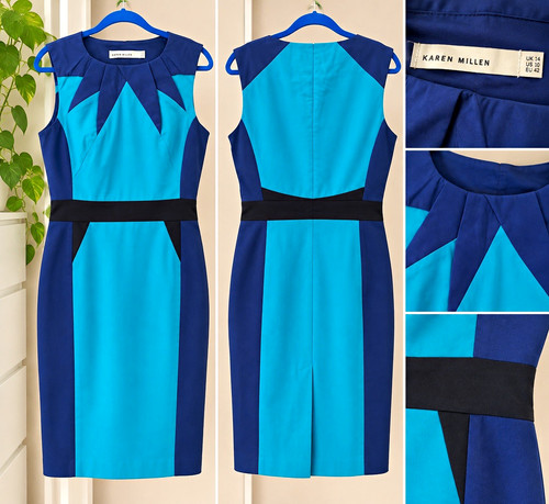 Karen millen blue colourblock - blue,