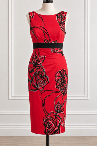 Karen millen red black floral - millen,